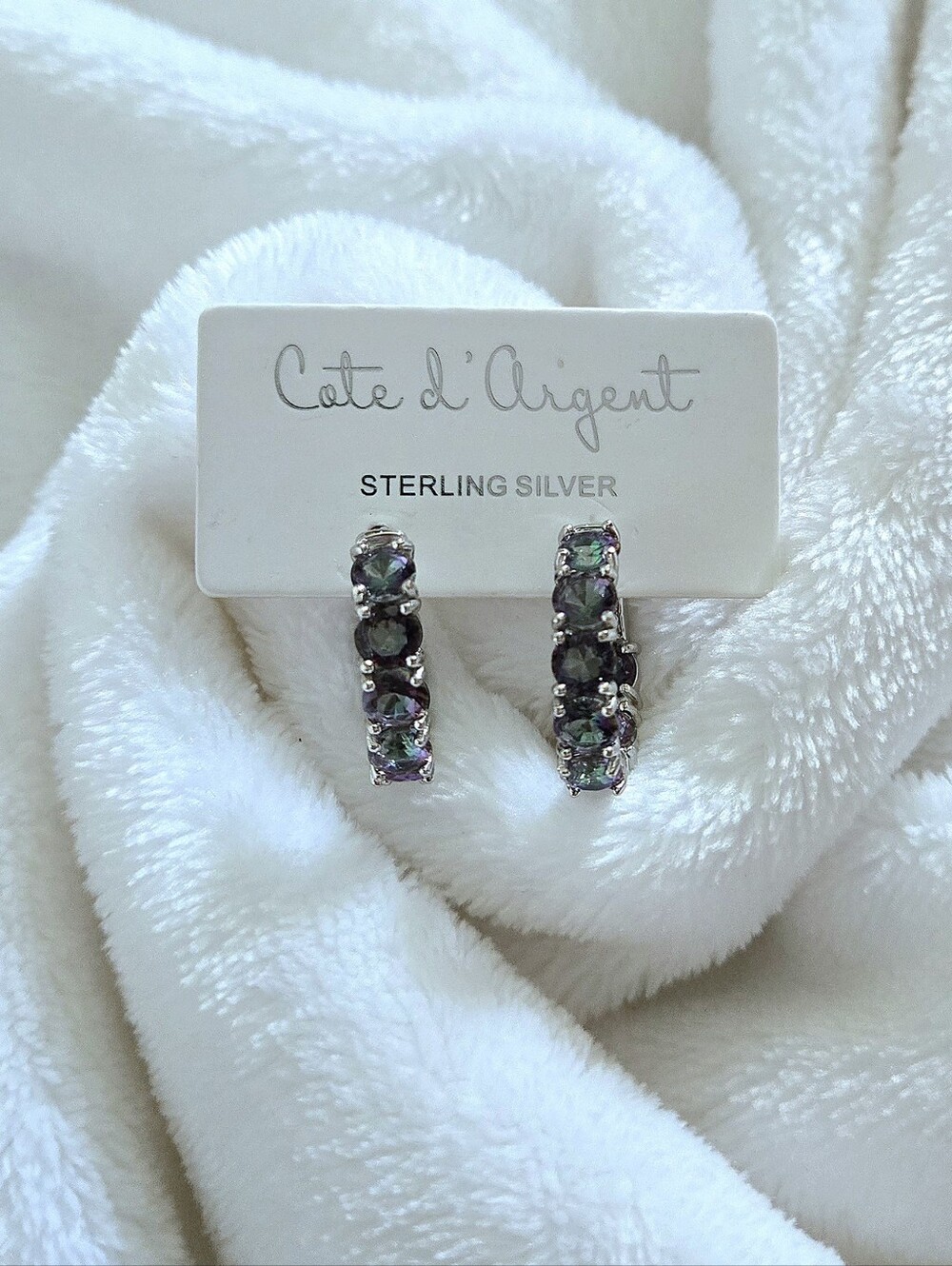 Cote d'Argent Mystic🧙♂️ Quartz Hoops - NWT - Picture 2 of 15